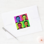 Sticker Rond Portrait d'Obama (Enveloppe)
