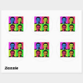 Sticker Rond Portrait d'Obama (Feuille)