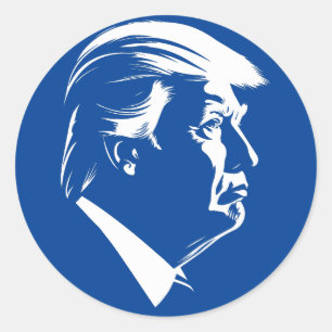 Sticker Rond Portrait du profil Donald Trump