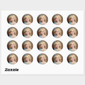 Sticker Rond Portrait d'une fille en robe bleue, Art (Feuille)