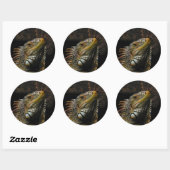 Sticker Rond Portrait d'une Iguana (Feuille)
