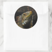Sticker Rond Portrait d'une Iguana (Sac)