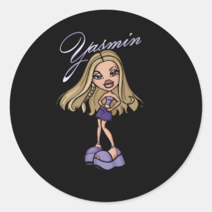 Sticker Rond Portrait floral Bratz Yasmin