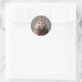 Sticker Rond Portrait hippo clown lunaire (Sac)
