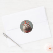 Sticker Rond Portrait hippo clown lunaire (Enveloppe)