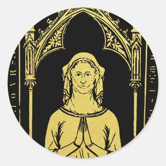 Sticker Rond Portrait médiéval anglais 1300 Lady Joan Cobham (Devant)