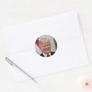 Sticker Rond Portrait officiel du président Donald Trump 2017