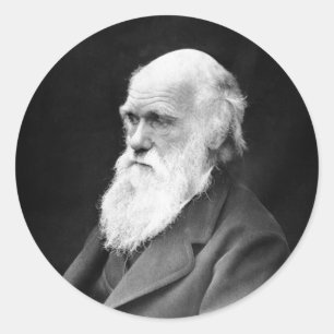 Sticker Rond Portrait Photo de Charles Darwin