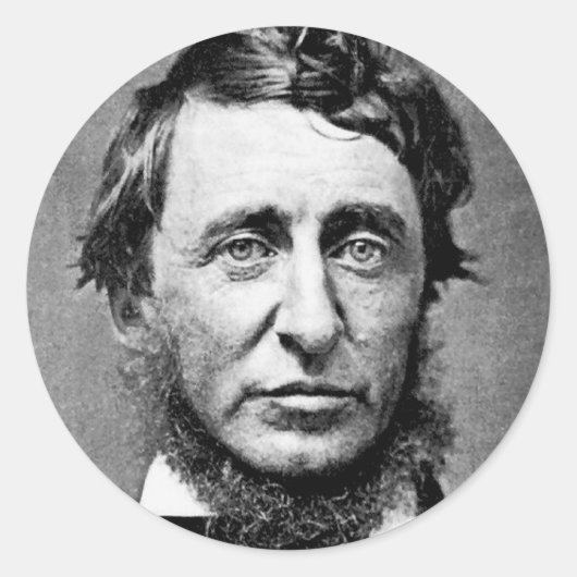 Sticker Rond Portrait Photographie de Henry David Thoreau (Devant)