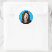 STICKER ROND PORTRAIT POP ART KAMALA HARRIS (Sac)