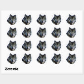 Sticker Rond Portrait Wolf (Feuille)