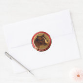 STICKER ROND PORTRAITS DE CHIEN DE MINIATURE VICTORIENNE (Enveloppe)