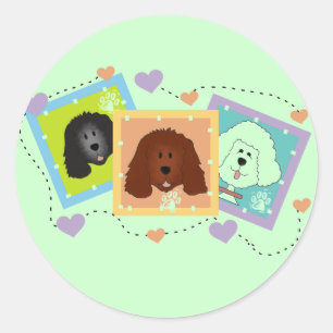 Sticker Rond Portraits de chiens T-shirts et cadeaux
