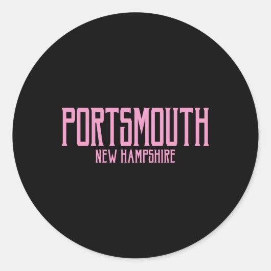 Sticker Rond Portsmouth New Hampshire Nh Texte K Imprimer (Devant)