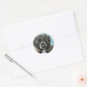 Sticker Rond Portugais Water Dog Art Stickert (Enveloppe)