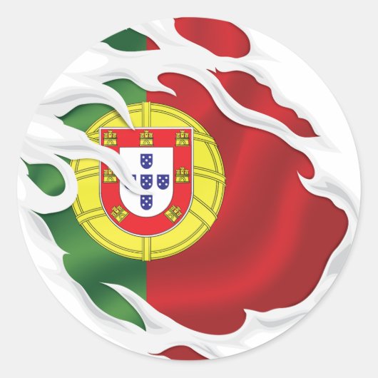 Sticker Rond Portugal déchiré (Devant)