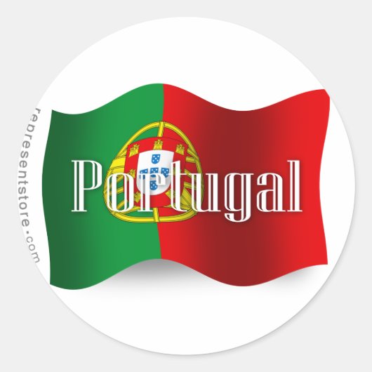 Sticker Rond Portugal - Drapeau (Devant)