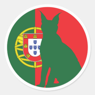 Sticker Rond Portugal Drapeau animal national portugais Lynx