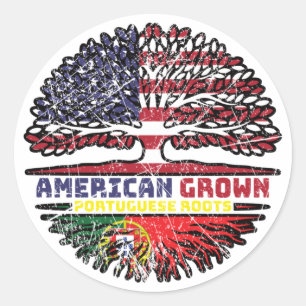 Sticker Rond Portugal États-Unis Amérique États-Unis