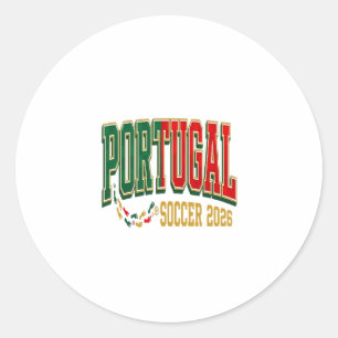 Sticker Rond Portugal Football 2026 Football Gras Pays Typograp