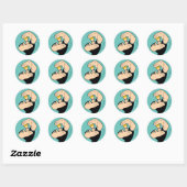 Sticker Rond Pose de trame photo Johnny Bravo (Feuille)