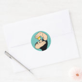 Sticker Rond Pose de trame photo Johnny Bravo (Enveloppe)