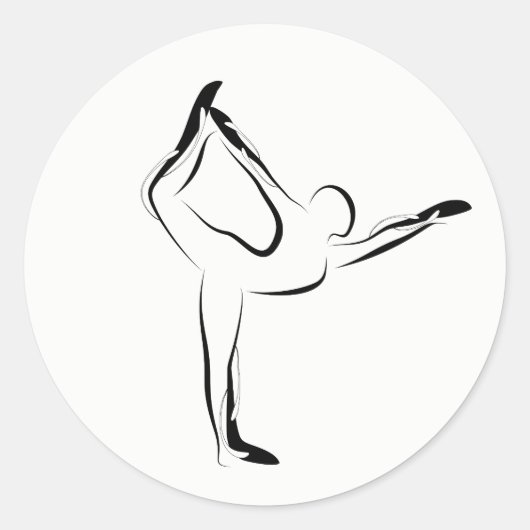 Sticker Rond Pose de yoga (Devant)