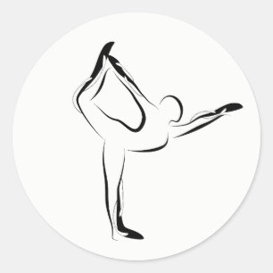 Sticker Rond Pose de yoga