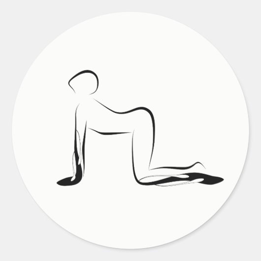 Sticker Rond Pose de yoga (Devant)