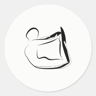 Sticker Rond Pose de yoga