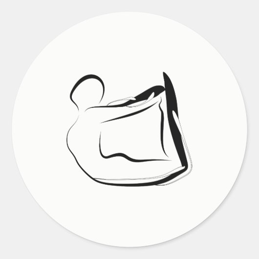 Sticker Rond Pose de yoga (Devant)