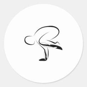 Sticker Rond Pose de yoga