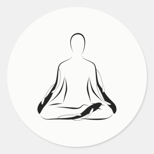 Sticker Rond Pose de yoga (Devant)