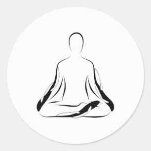 Sticker Rond Pose de yoga