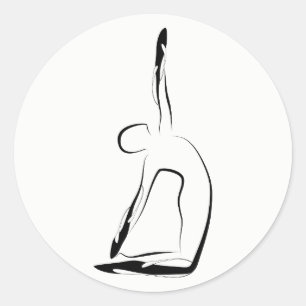 Sticker Rond Pose de yoga