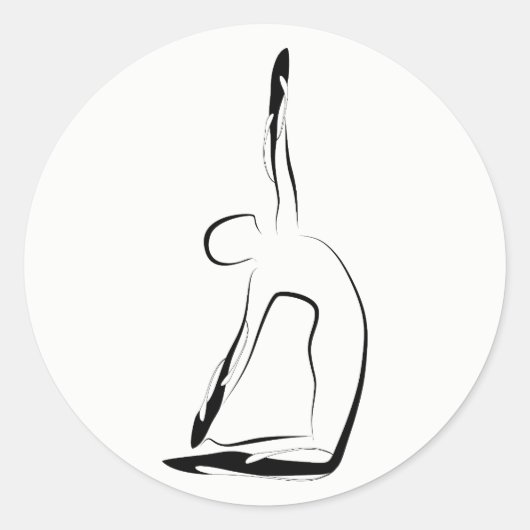 Sticker Rond Pose de yoga (Devant)