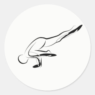 Sticker Rond Pose de yoga