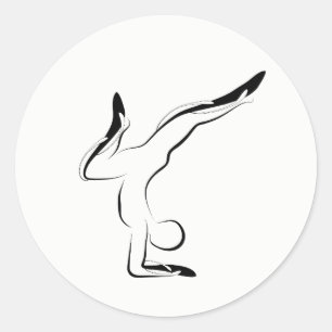 Sticker Rond Pose de yoga