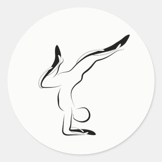 Sticker Rond Pose de yoga (Devant)