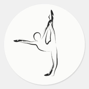 Sticker Rond Pose de yoga