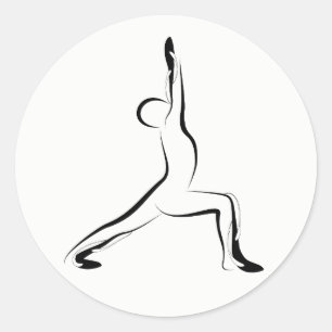 Sticker Rond Pose de yoga