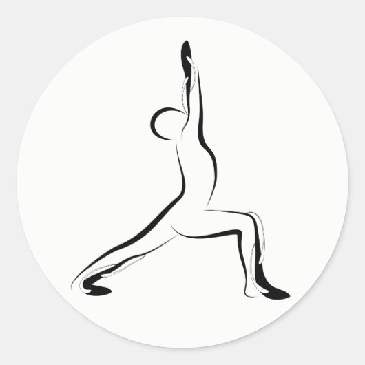 Sticker Rond Pose de yoga (Devant)