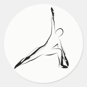Sticker Rond Pose de yoga