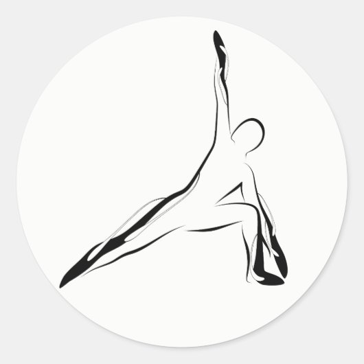Sticker Rond Pose de yoga (Devant)