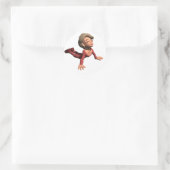 Sticker Rond Pose de Yoga de Chien Haut (Sac)