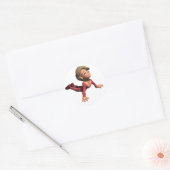 Sticker Rond Pose de Yoga de Chien Haut (Enveloppe)