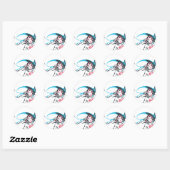 Sticker Rond Pose d'éclaboussure couleur Supergirl 2 (Feuille)