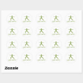 Sticker Rond Pose du guerrier de Yoga (Feuille)