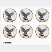 Sticker Rond "Pose resplendissante de l’aigle" (Feuille)