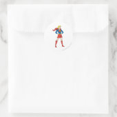 Sticker Rond Pose superfille 7 (Sac)